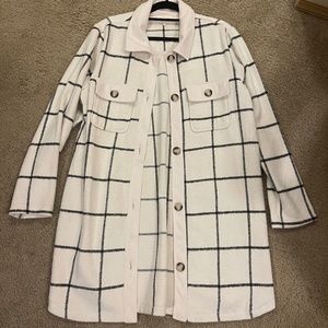 Plaid Coat Shirt-Long Jacket